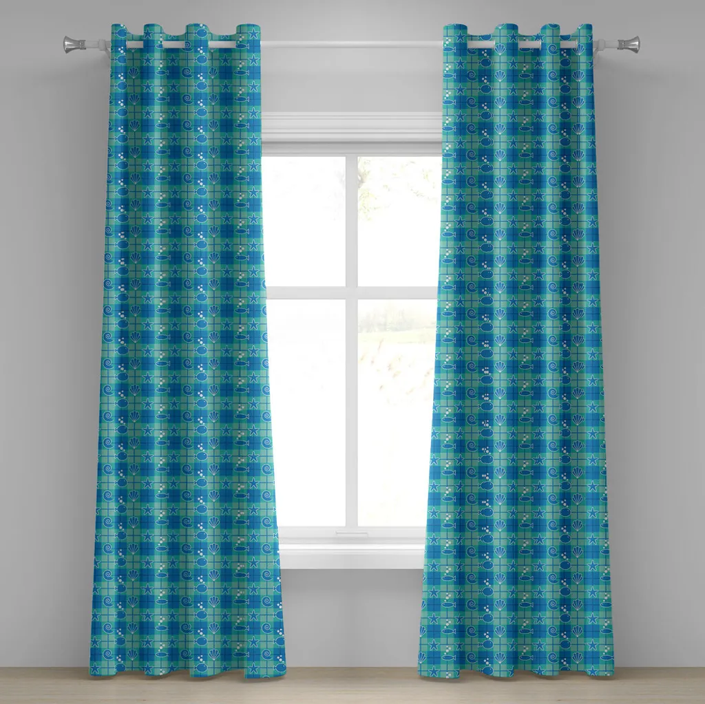 Set 2 Tende ABAKUHAUS Sea Shells 280x175 cm | Offerta Arredo Mare