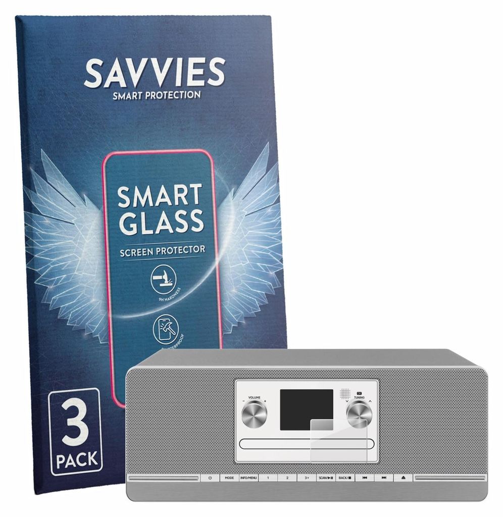 3x Savvies Schutzglas Folie für TechniSat Digitradio 372 CD Produktbild 