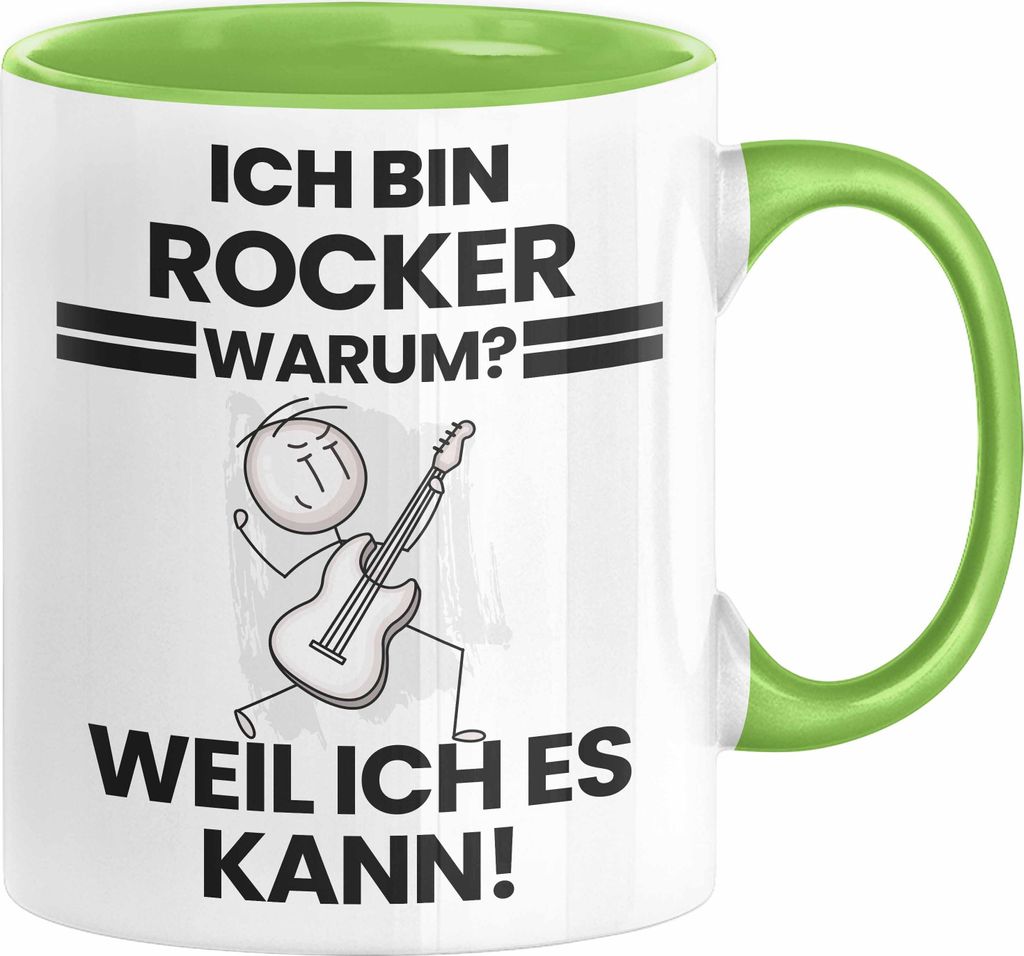 Rocker Geschenk Tasse Lustiger Spruch Ich Bin Rocker Warum Weil Ich Es Kann Geschenkidee Bester Rocker Geburtstag Kaffee-Becher (Grün)