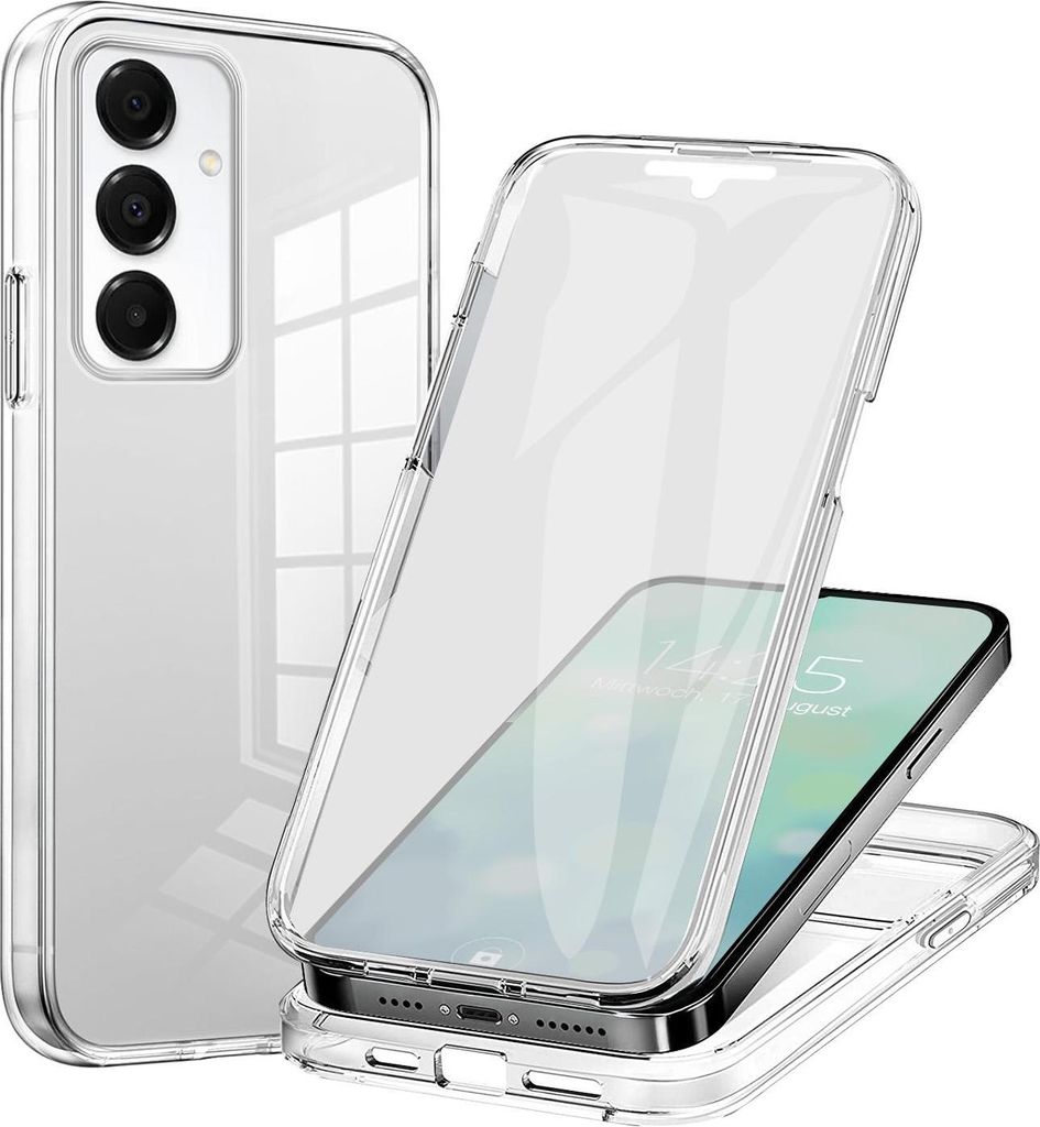 360 Grad Handyhülle für Samsung Galaxy A17 / A17 5G Case Cover Hülle Bumper Rundum Schutzhülle Smartphone Schutz Transparent
