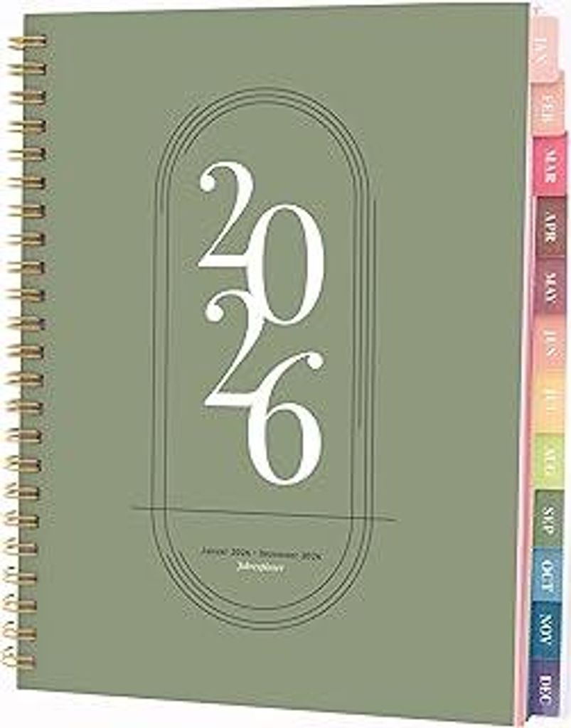 Rileys Terminplaner 2026, Studienplaner, Wochenplaner, eleganter Terminkalender 2026, Planer mit Registertabs, Notizseiten, Schulplaner, Buchkalend...