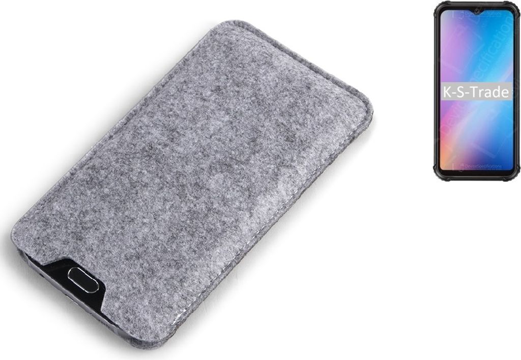 K-S-Trade Filz Handyhülle kompatibel mit Blackview BV9800 Schutzhülle Filztasche Filz Tasche Case Sleeve Handy Hülle Filzhülle grau