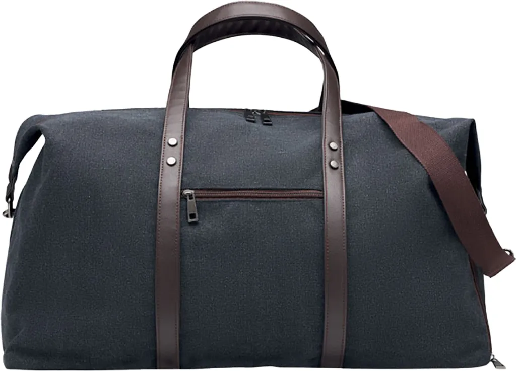 Sac de voyage en toile lavée Zurich MO1079 noir ultra résistant 35L