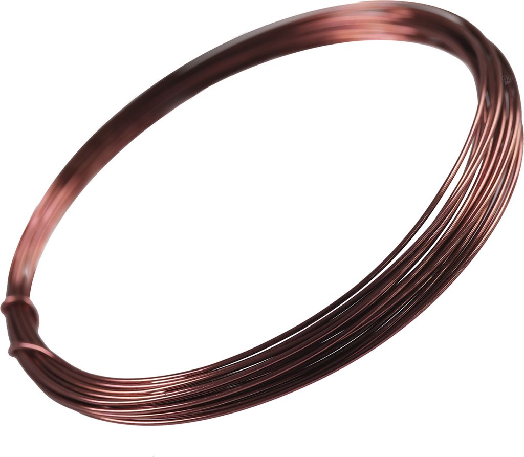 5m Aludraht Aluminiumdraht 1mm Dekodraht Schmuckdraht Bindedraht Farbwahl, Farbe:braun