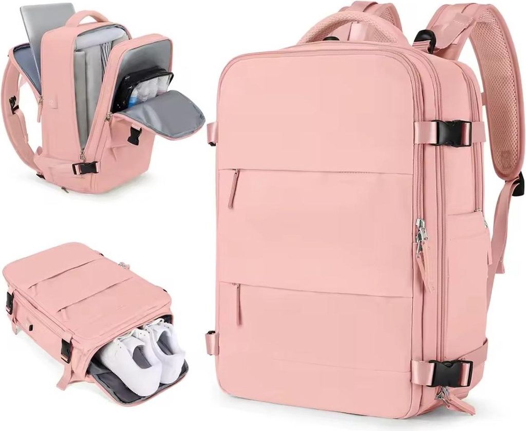 Somstyle Reise-Rucksack - 45 x 31 x 20 cm - Handgepäcktasche mit Schuhfach - Schulrucksack - Mit USB-Ladeanschluss - Geeignet für 14-Zoll-Laptop ...