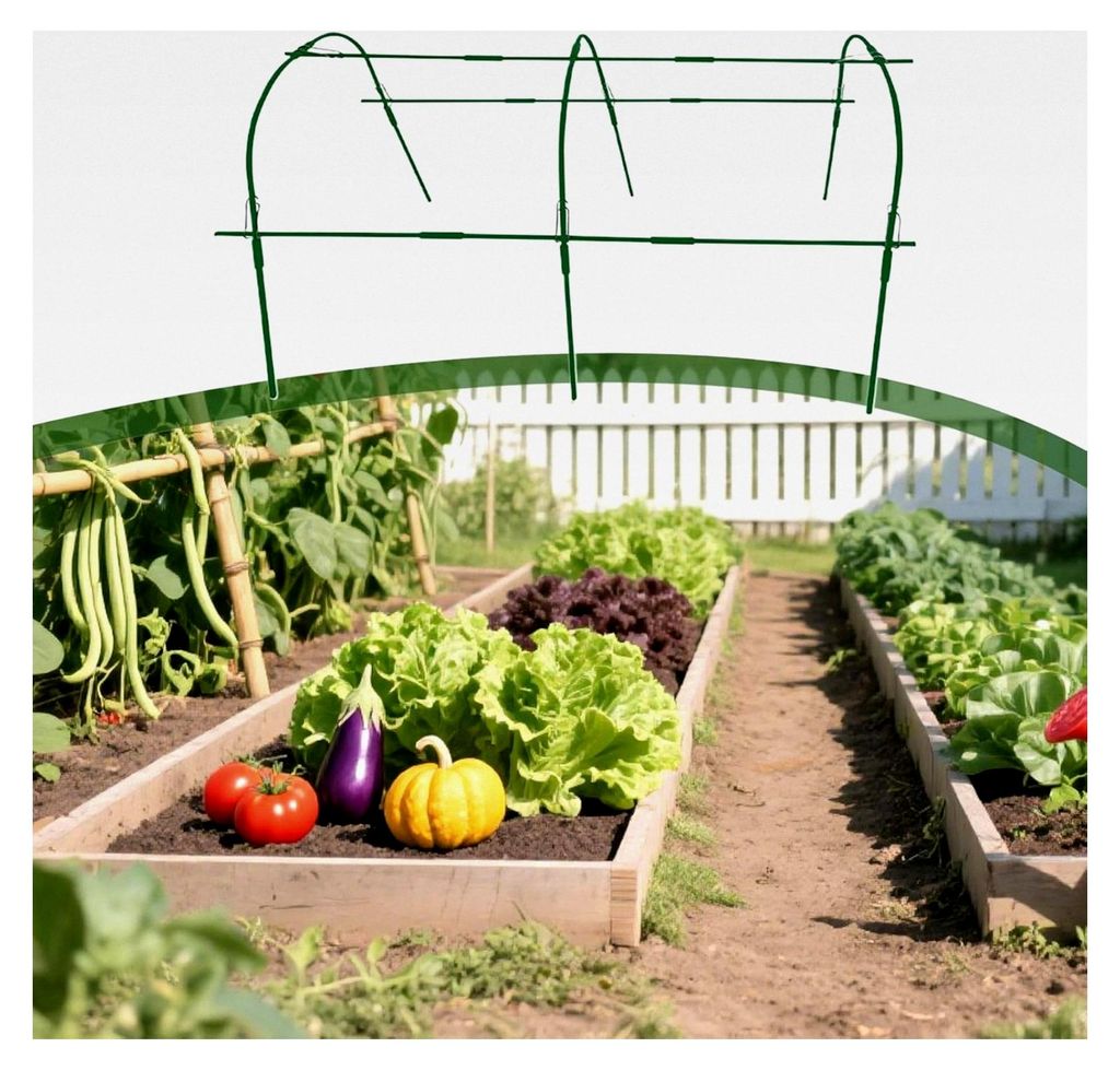Gartenbogen für Hochbeet | Pflanztunnel | Flexibler Pflanzenbogen für Garten und Gewächshaus