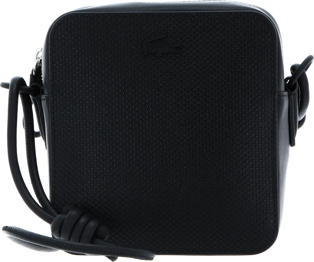 Sac Bandoulière Femme Lacoste Chantaco Noir en Cuir Véritable de Luxe
