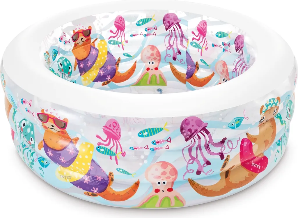 Piscine gonflable ronde pour enfant motif aquarium 152 x 56 cm Intex