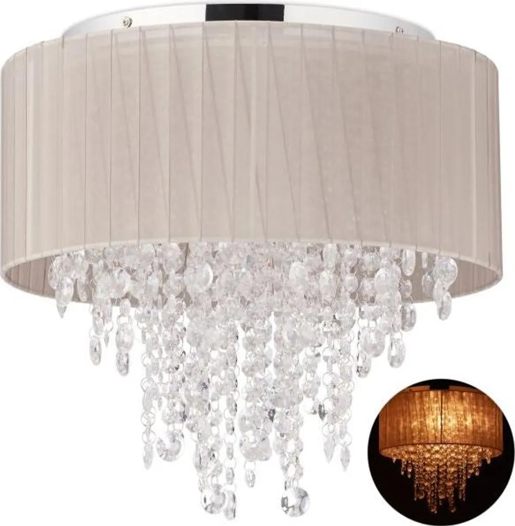 Lustre cristal avec abat-jour en soie design luxe Collection Heritage