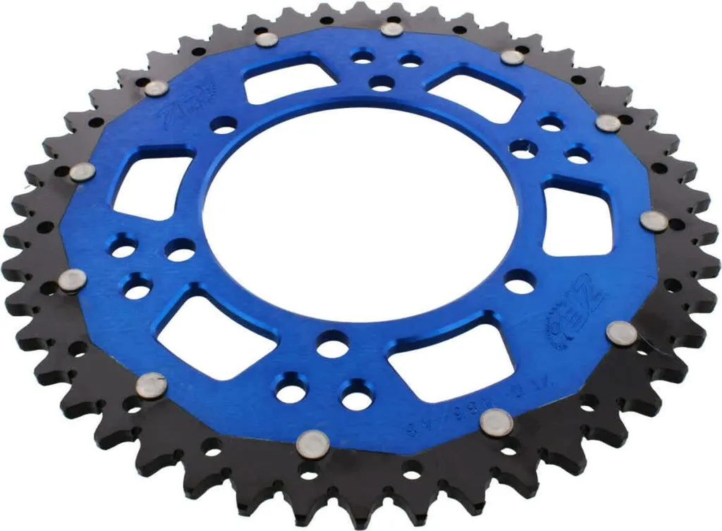 Couronne 48 dents pas 520 ZF bleu pour améliorer la transmission moto
