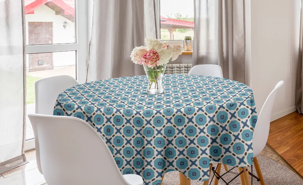 Tovaglia Abakuhaus Rotonda 150cm Geometrica - Decorazione Blu Cucina