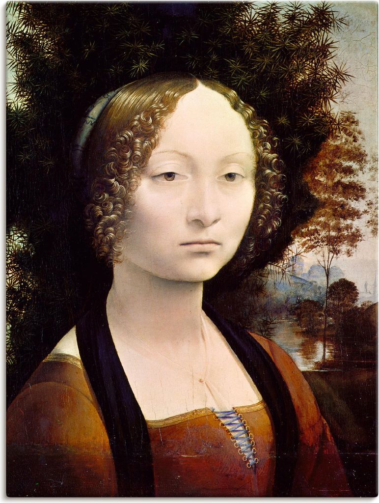 ARTland Leinwandbild Bildnis der Ginevra Benci. 1474-79 Größe: 30x40 cm