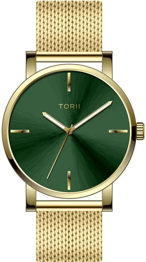 Montre TORII G45GG.F4 en Acier Inoxydable Doré et Cadran Vert Sapin