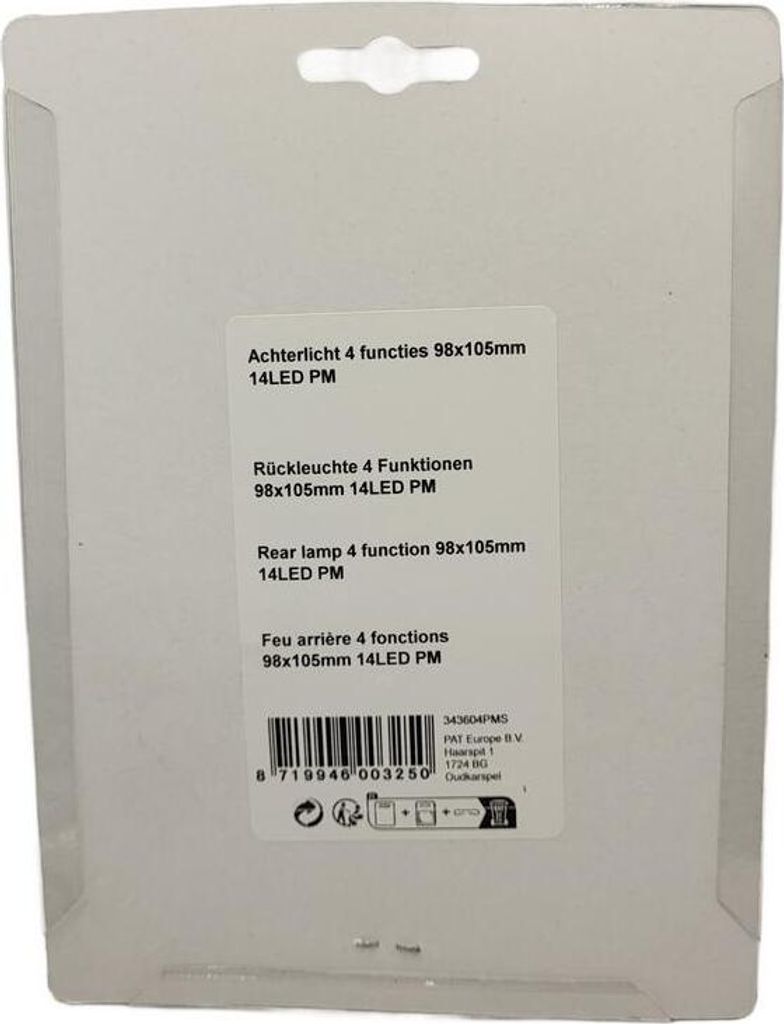 Rückleuchte 4 Funktionen 98x105mm 14LED PM im Blister