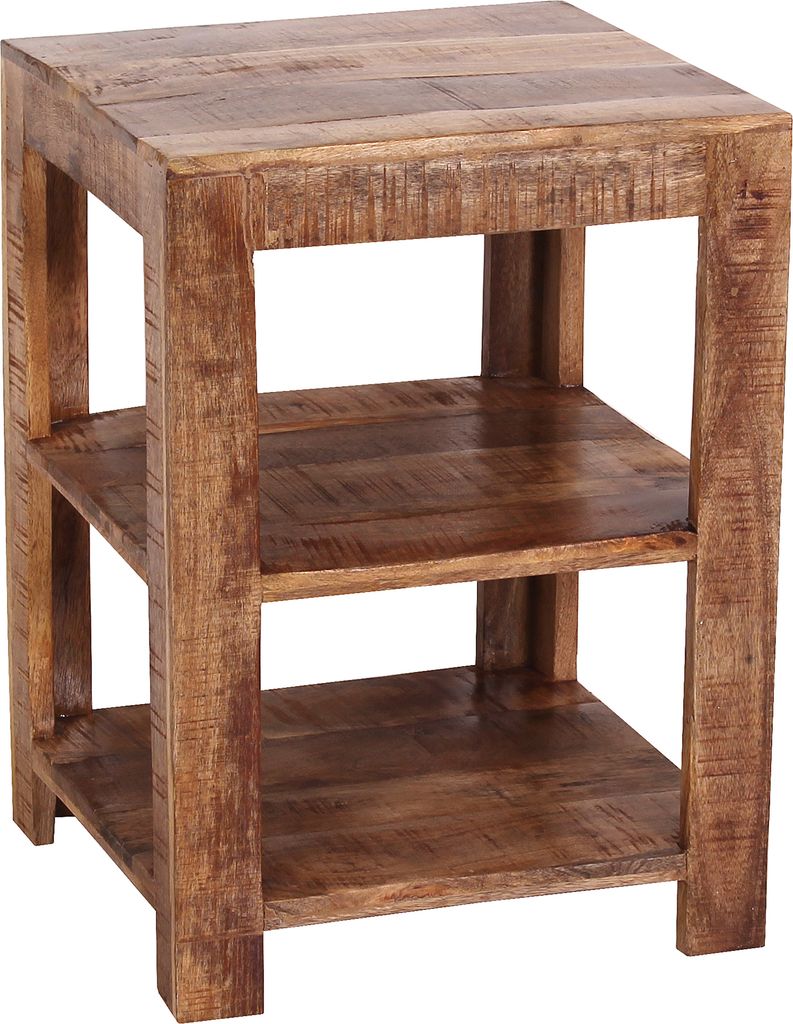 Möbilia Regal mit 2 Böden | Mango-Holz massiv | B 44 x T 44 Produktbild 