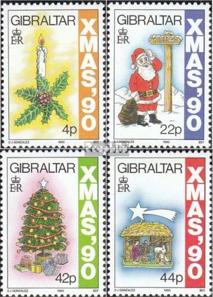 Briefmarken Gibraltar 1990 Mi 609-612 (kompl.Ausg.) postfrisch Weihnachten