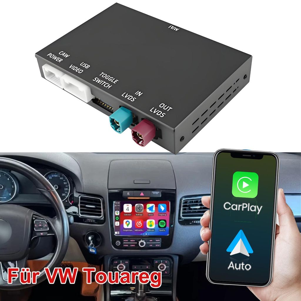 Wireless CarPlay Android Auto Für VW Touareg 2010-2017 mit RNS850 8" Bildschirm