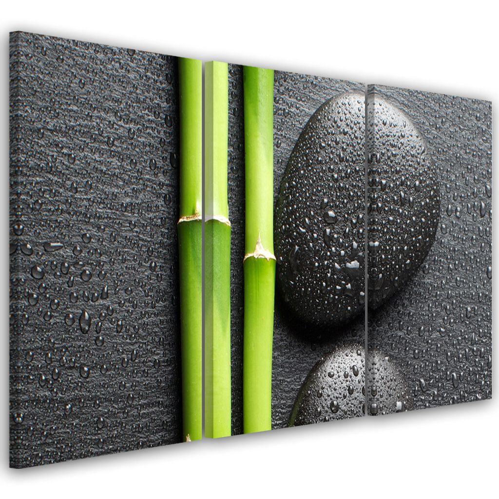 Triptychon auf leinwand religiös - schwarz 120x80 cm Feeby schwarz wandbild bereit zum aufhängen