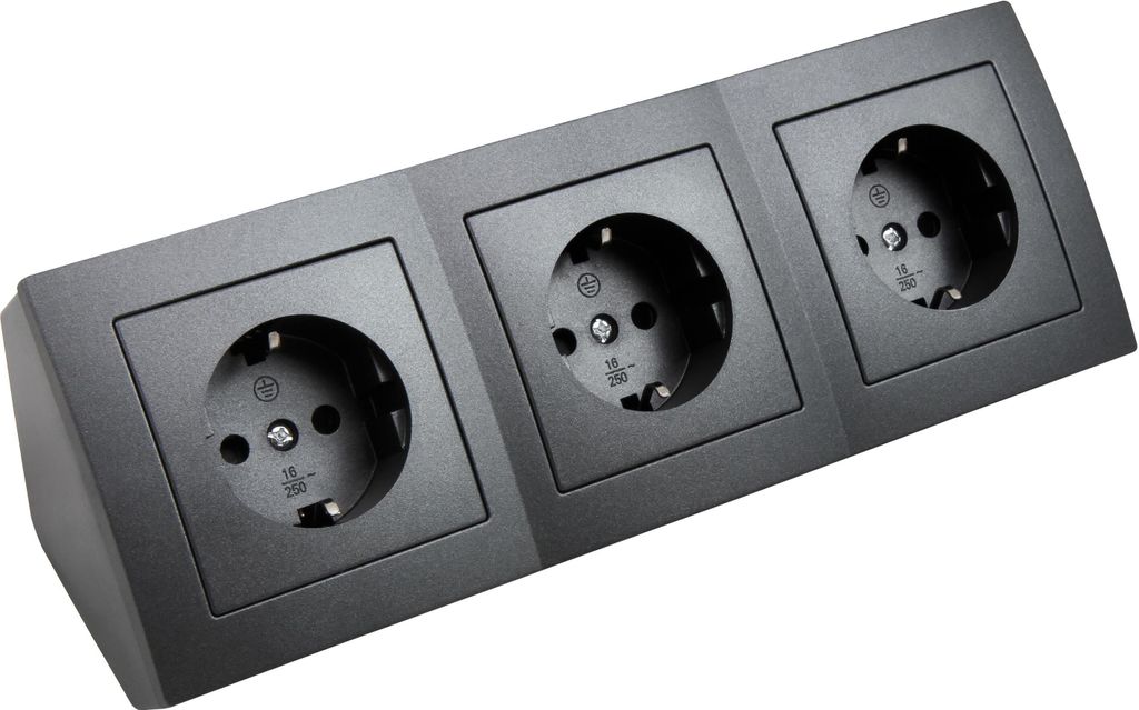 Blok gniazd McPower "Flair", 250V~/16A, natynkowy, Zdjęcie produktu 