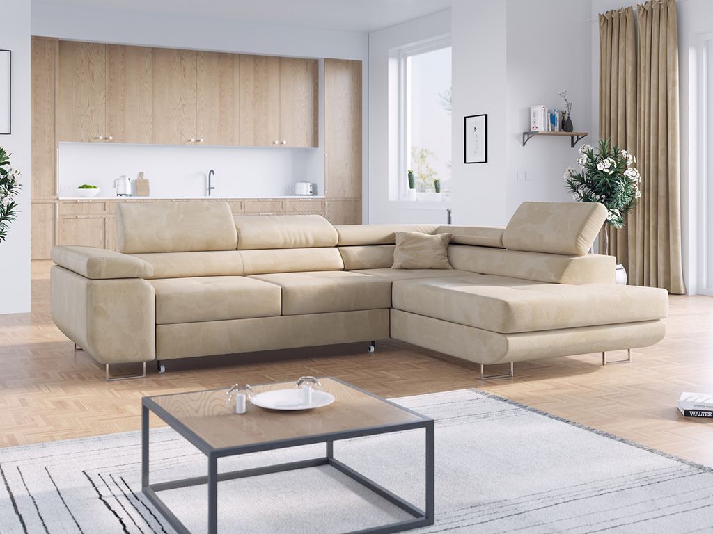 Ecksofa L-Form Couch mit Schlaffunktion und Verstellbare Produktbild 