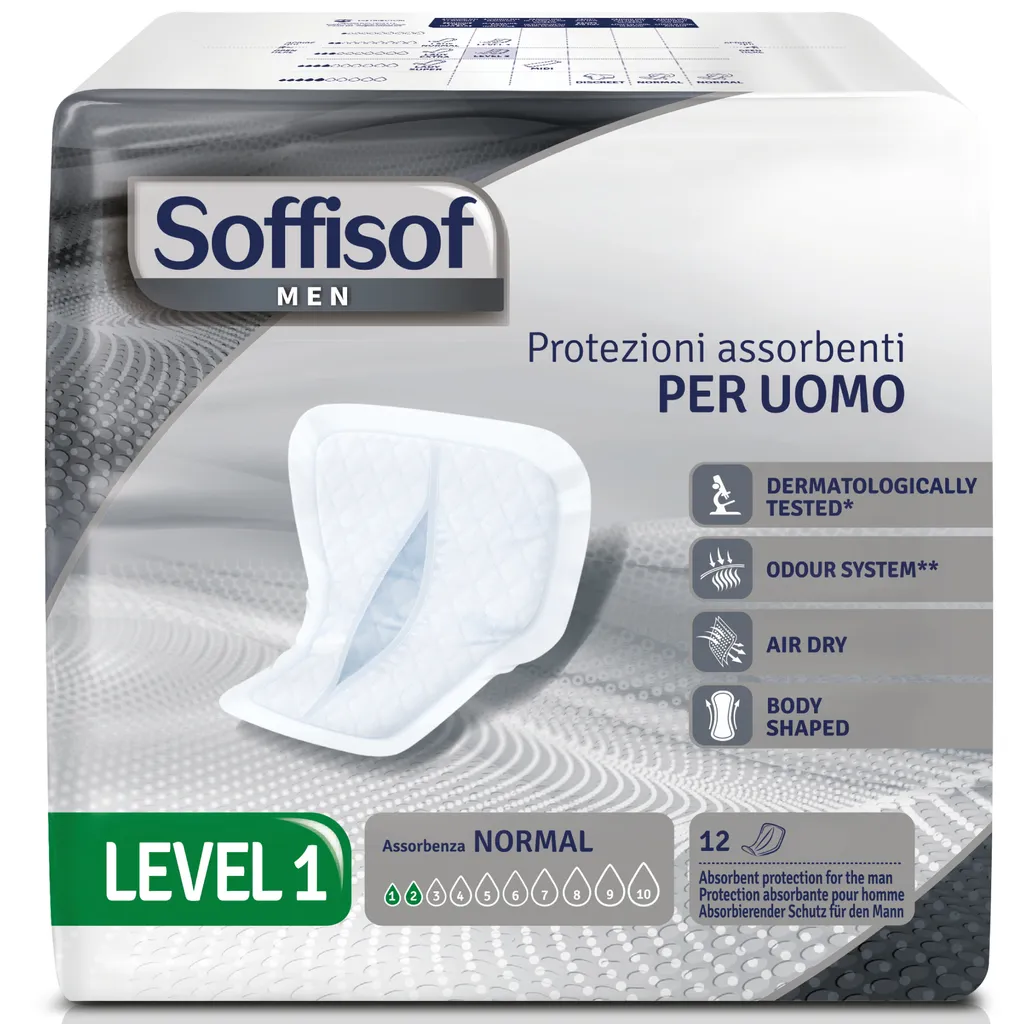 Soffisof Men Level 1 Assorbenti Uomo - Protezione 2 Gocce 12 pz