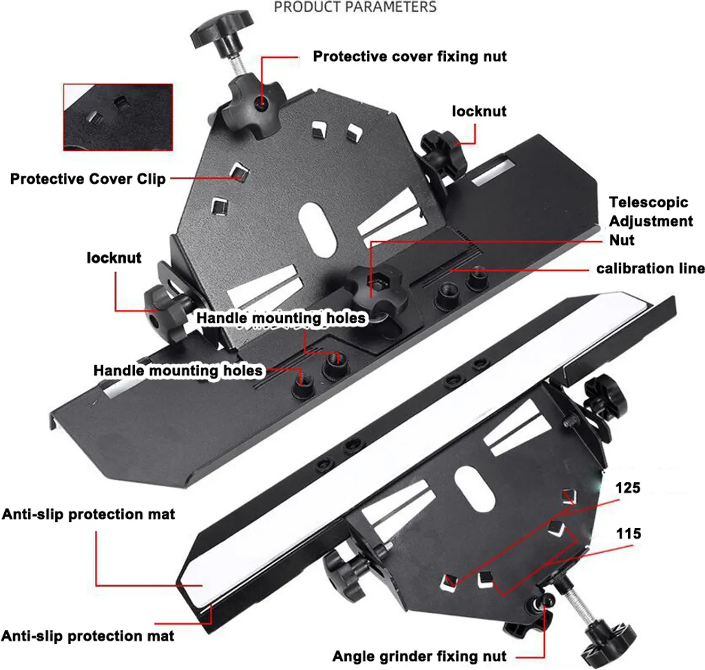 Support meuleuse d'angle pour chanfreinage 45° avec vis d'installation - 5