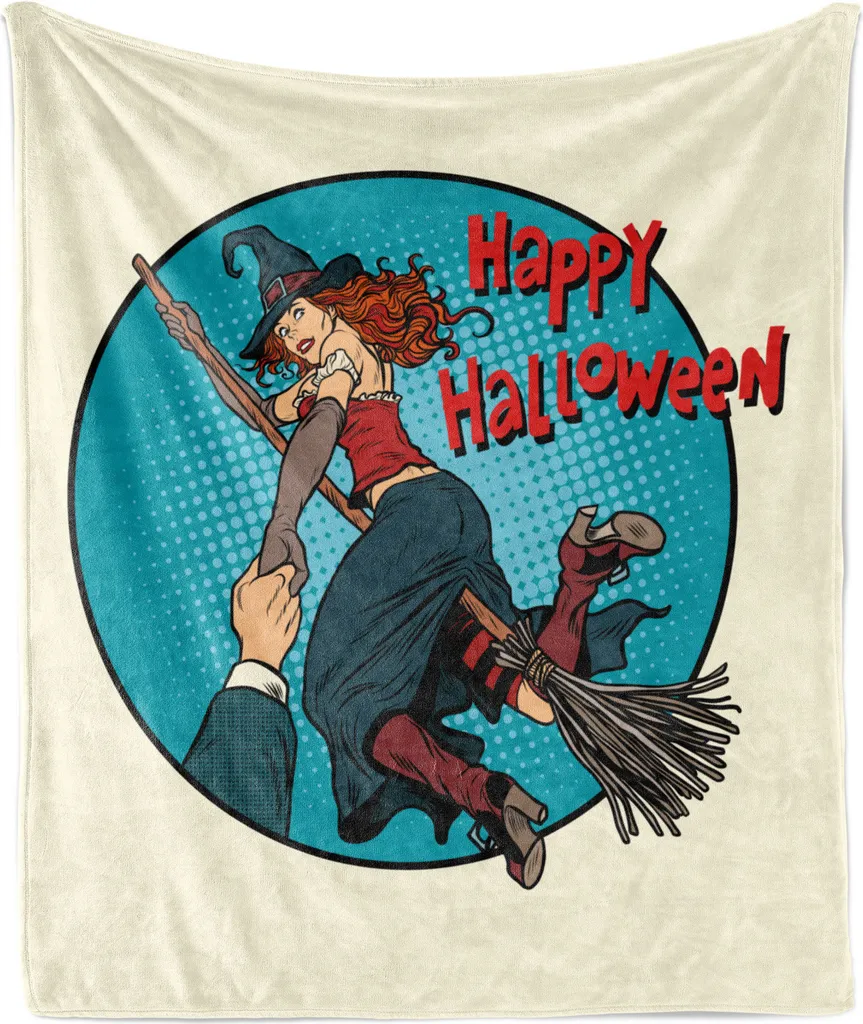 Coperta Strega Pop Art ABAKUHAUS Halloween - Magia in Flanella