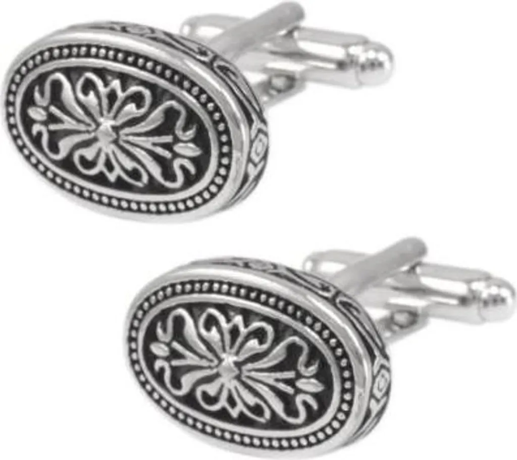 Paire de boutons de manchette style ancien avec gravures royales