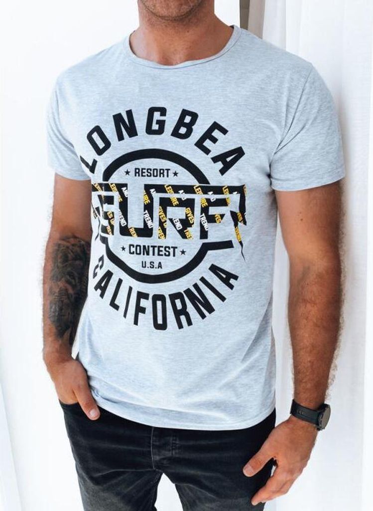 Herren-T-Shirt bedruckt SALIEA hellgrau XXL