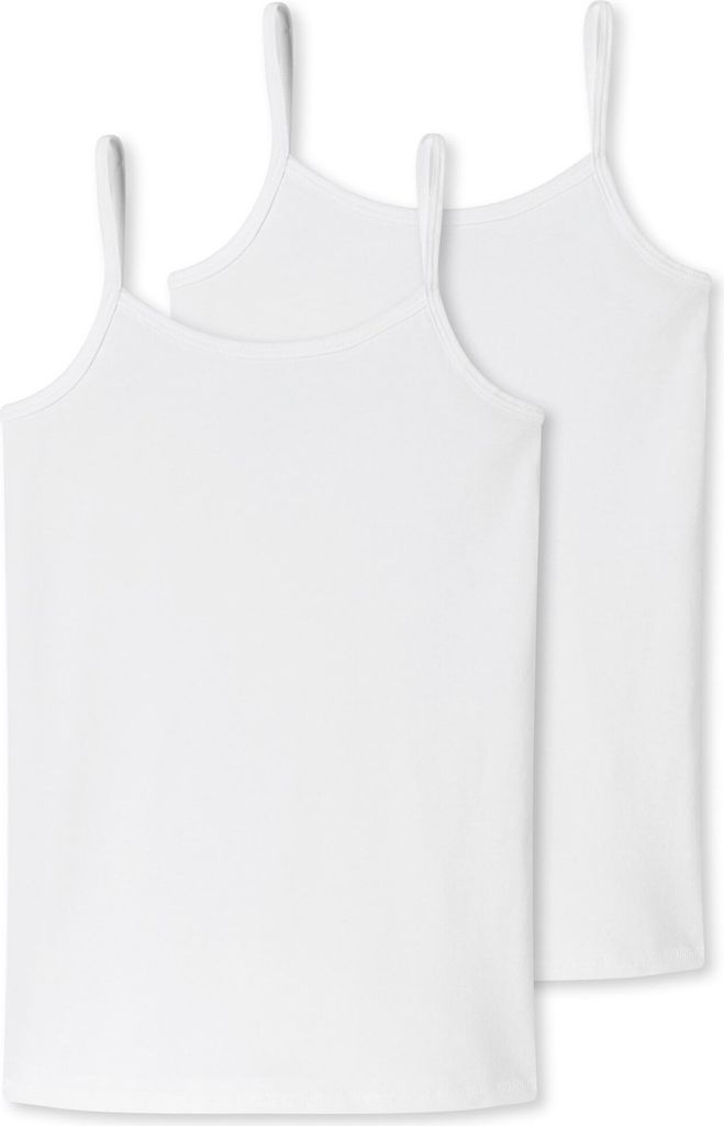 Schiesser Schüler Mädchen 2 er Pack Spaghetti-Tops Gr. 140 weiss