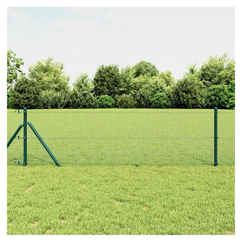 Drahtzaun Grün 0,4x25 m Stahl für Garten, Hühnerstall und Weide