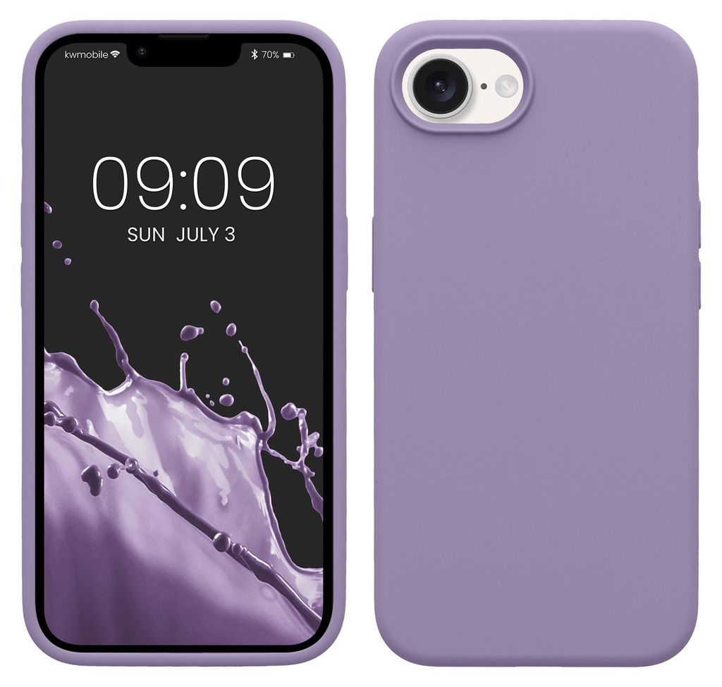 kwmobile Handyhülle für Apple iPhone 17e / iPhone 16e Hülle - Case Silikon - Kabelloses Laden - Schutzhülle Cover in Veilchen Lila