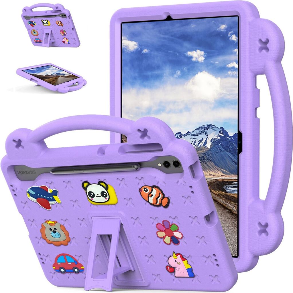 Schutzhülle für Samsung Galaxy Tab S10+/Tab S9 FE+/Tab S9+/Tab S8+/Tab S7+/Tab S7 FE 12.4" Niedliche Hülle für Kinder, Stoßfest mit Griff und ...