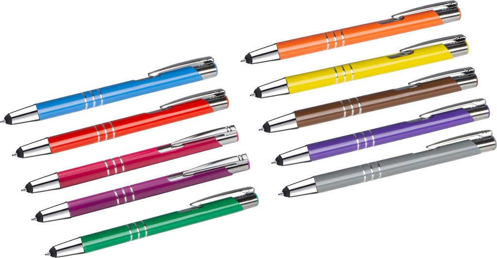 10 Touchpen Kugelschreiber aus Metall / 10 verschiedene Produktbild 