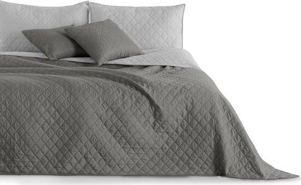 Famanu Sprei 240x260 cm anthrazit-silber, doppelseitiges Design, pflegeleicht