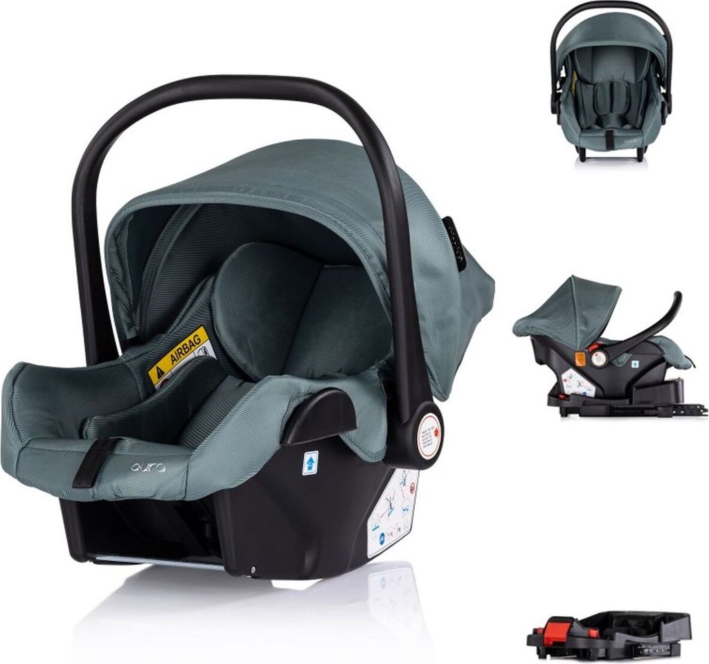 Chipolino Set Babyschale Isofix-Basisstation Aura i-Size (40 - 85cm) verstellbar tuerkis