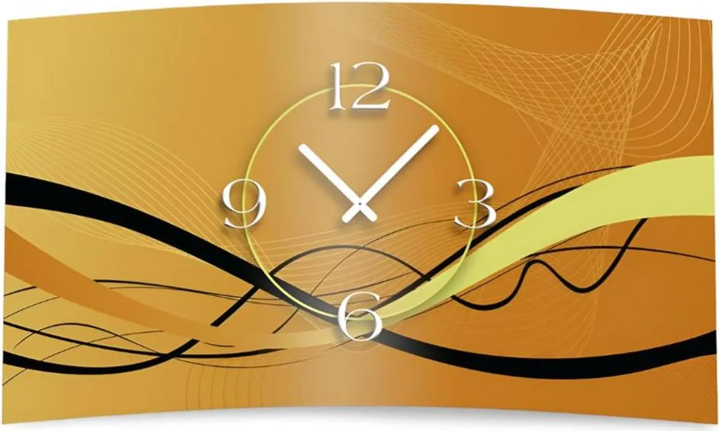 Grande horloge murale moderne beige noir style abstrait pour le salon