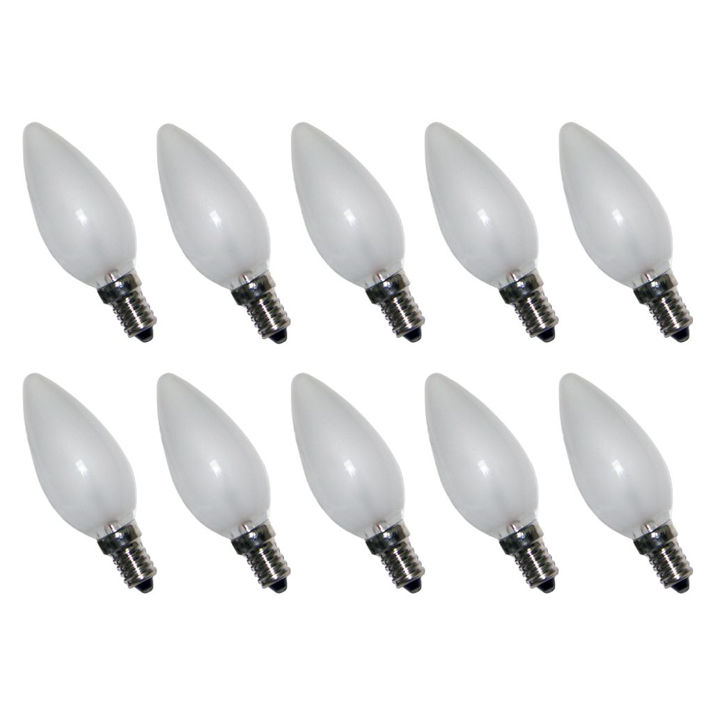 10 x Leuchtmittel Glühbirne Kerzenform 25W E14 matt Glühlampe 170lm stoßfest warmweiß 2700K dimmbar