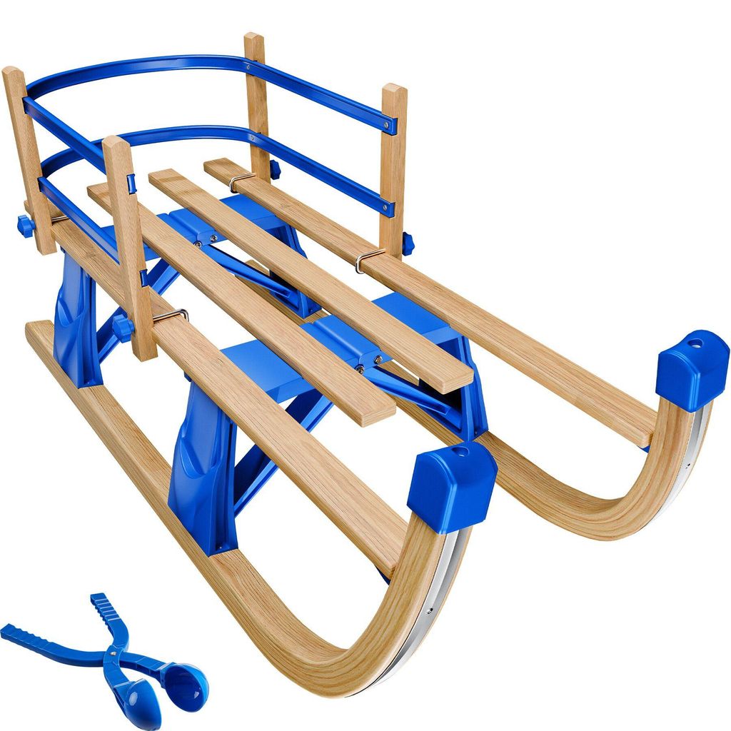 tectake® Slitta in legno Vivian pieghevole, con schienale Immagine del prodotto 