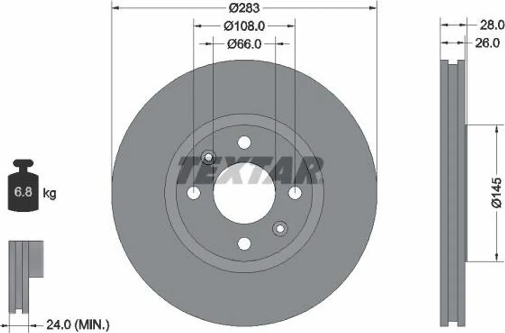 Disque de frein avant ventilé compatible Peugeot 406 et Citroën Xantia