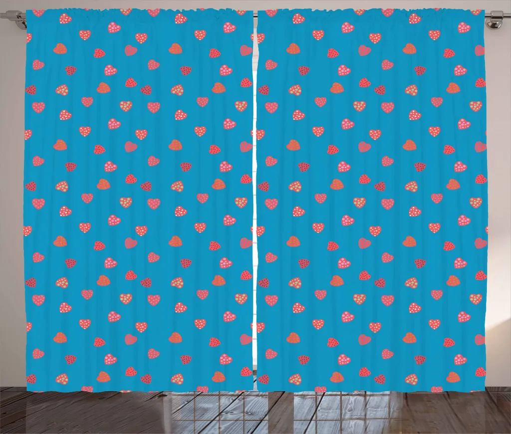 Tenda Rustica ABAKUHAUS Blu Corallo 280x245cm Design Cuori