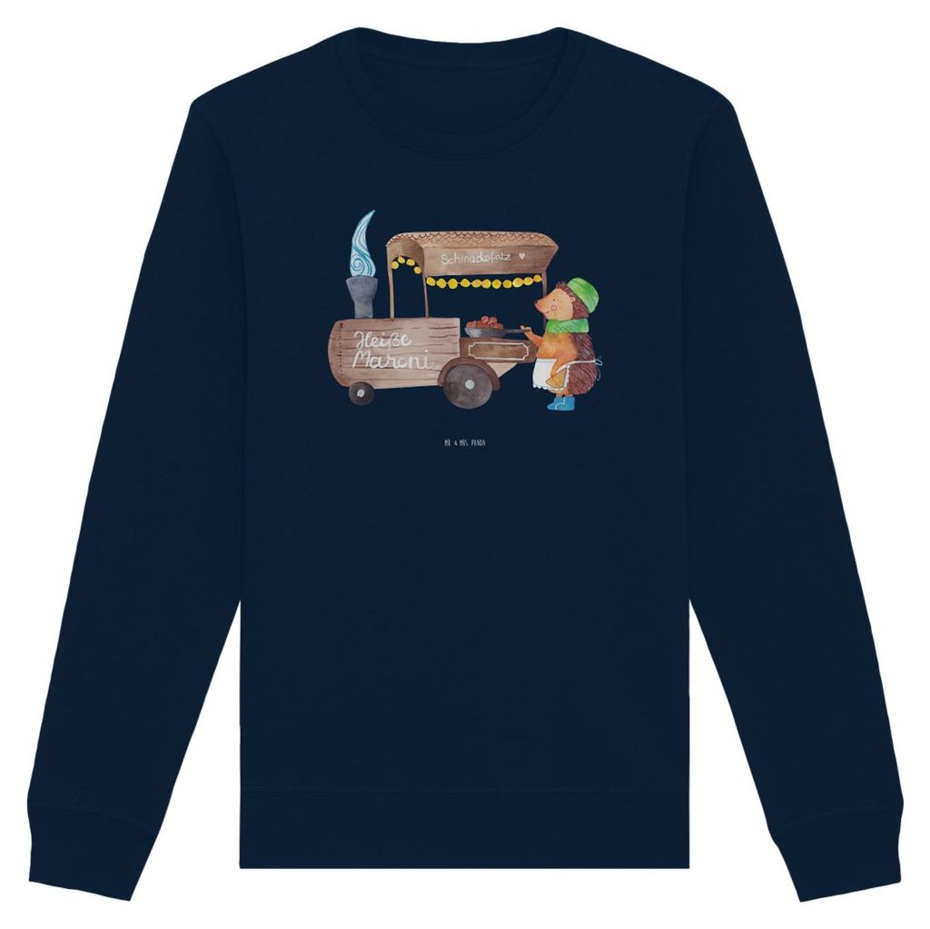 Mr. & Mrs. Panda Baumwoll Pullover Igel Maronen Größe XL - French Navy - Geschenk, Pulli, Sweatshirt, Kastanien, Duft, Weihnachtsmarkt, Weihnacht...