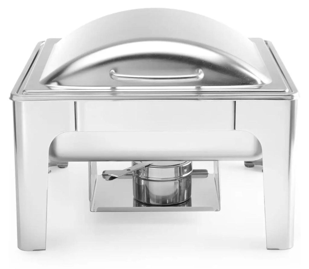 HENDI Chafing Dish, Satin Finish, Includes Two Fuel Paste Containers, Food Pan, Water Container, Warming Container, Food Warmer, GN 1/1, 9L, 570 x 430 x (H) 290 mm, Stainless Steel