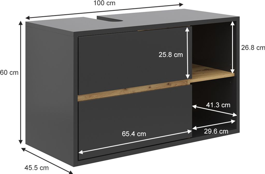 Vicco Waschbeckenunterschrank Viola, 100 x 60 cm, Produktbild 3