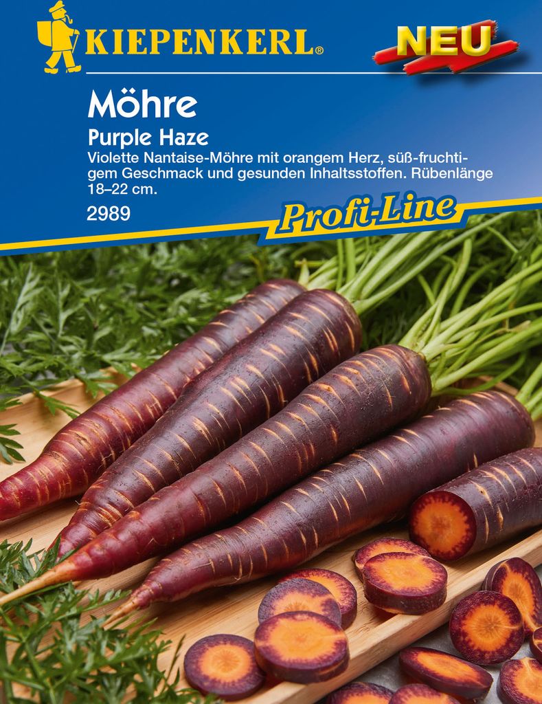 Möhre Purple Haze F1, violette Nantaise-Möhre, süß-fruchtig im Geschmack und gesunden Inhaltsstoffen