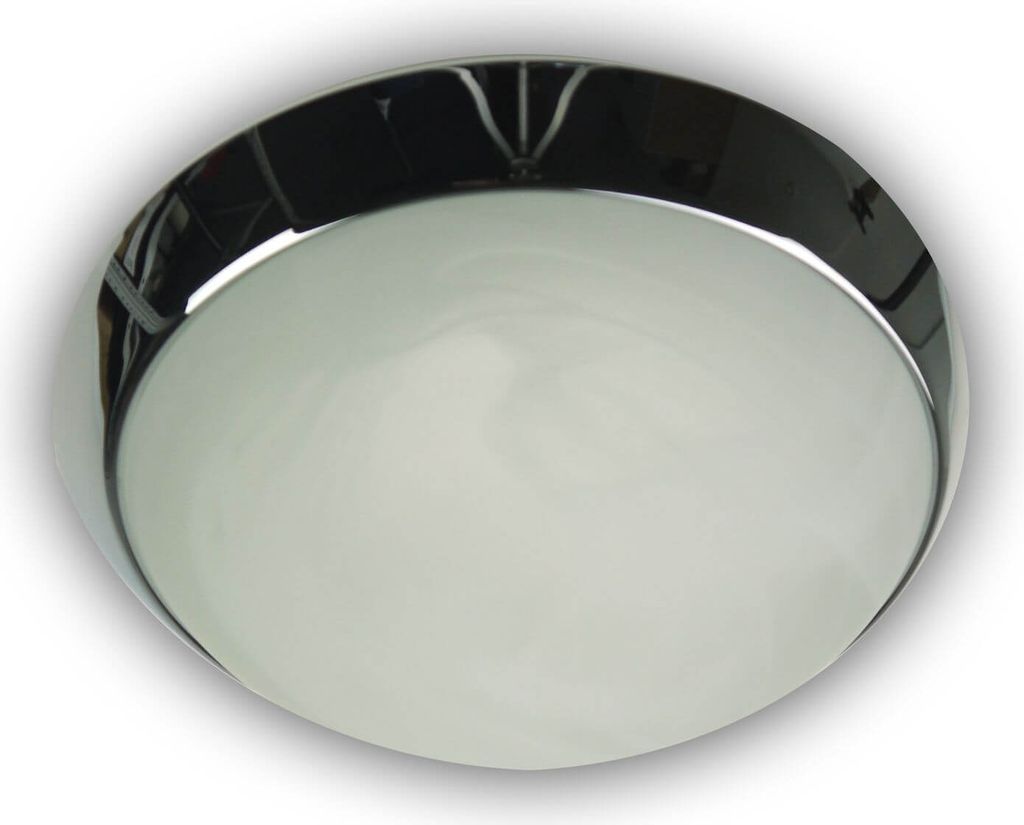 Niermann LED 14W Deckenleuchte Alabaster-Glas, Chrom, 40cm, HF Sensor, warmweiss, Germany