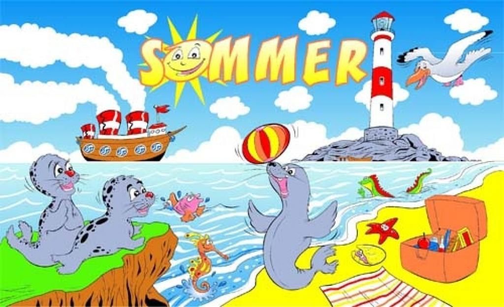 Flagge Sommer Leuchtturm 90 x 150cm, Stoffgewicht ca. 100 Produktbild 