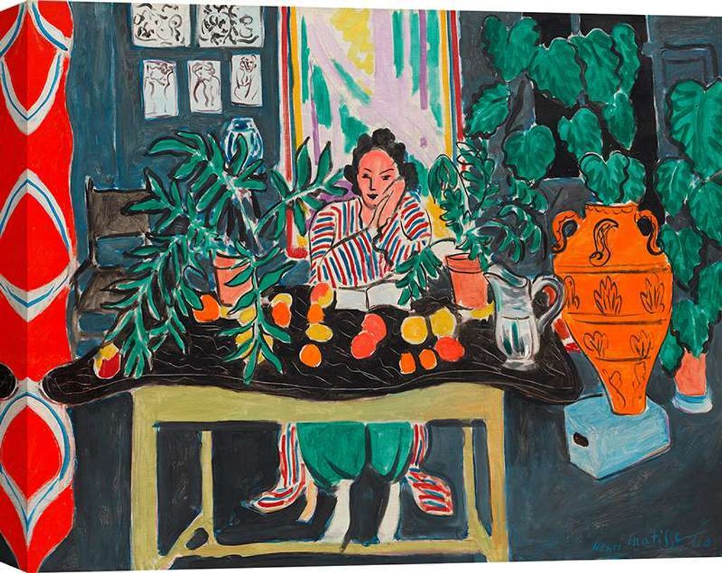 Kunstdruck auf Leinwand, Henri Matisse – Innenraum mit etruskischer Vase – 70x50 cm