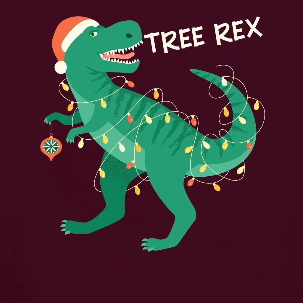 Tree Rex Weihnachtsbaum Dinosaurier - Weihnachten Weihnachtsgeschenk Christmas Damen T-Shirt, Burgundy, 3XL
