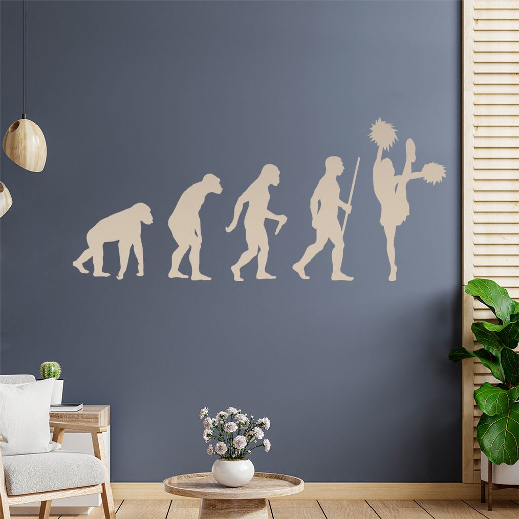 Cheerleader Evolution Wandtattoo Wandaufkleber Wall Sticker - Dekoration, Küche, Wohnzimmer, Schlafzimmer, Badezimmer